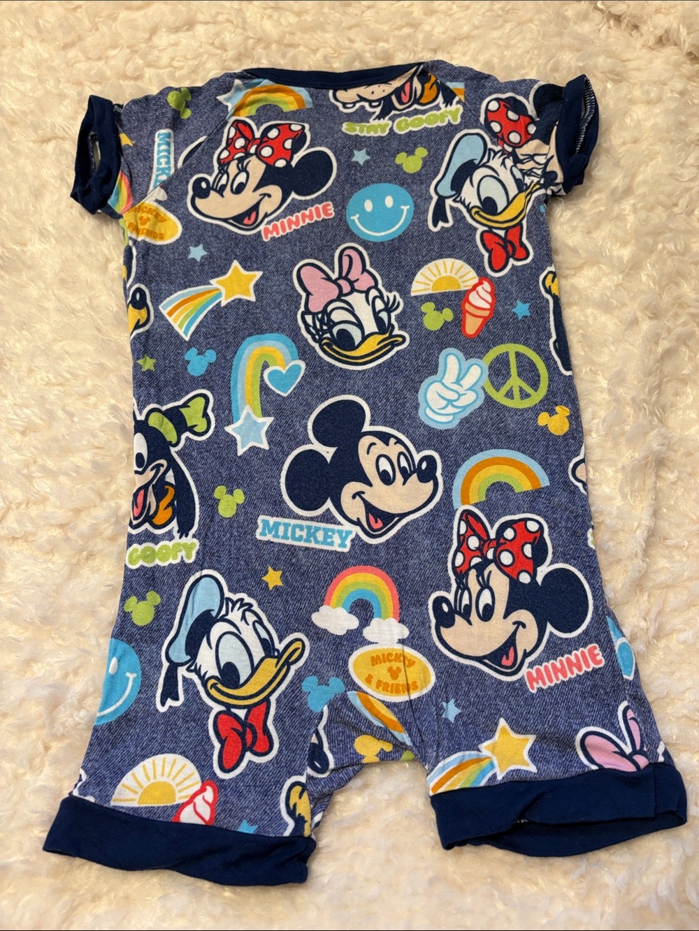 Little Sleepies Disney Mickey & Friends Short Sleeve Romper 6-12M - Picture 5 of 6
